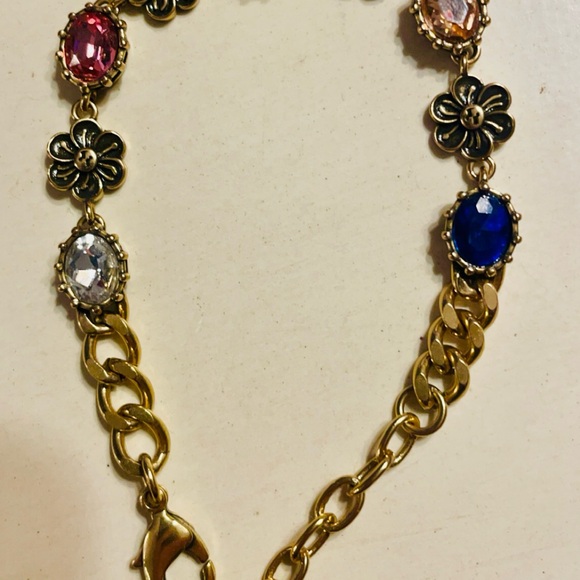 Gorgeous Antiqued Gucci Multi Crystal Flower Link bracelet - Picture 2 of 8
